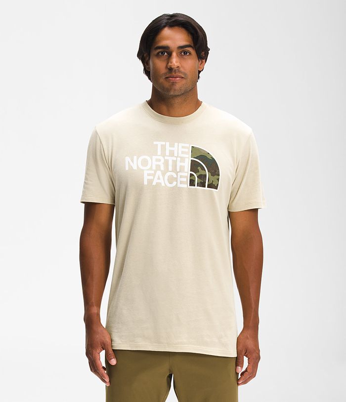 Camiseta The North Face Hombre Manga Corta Half Dome Beige - Peru 56130JISV